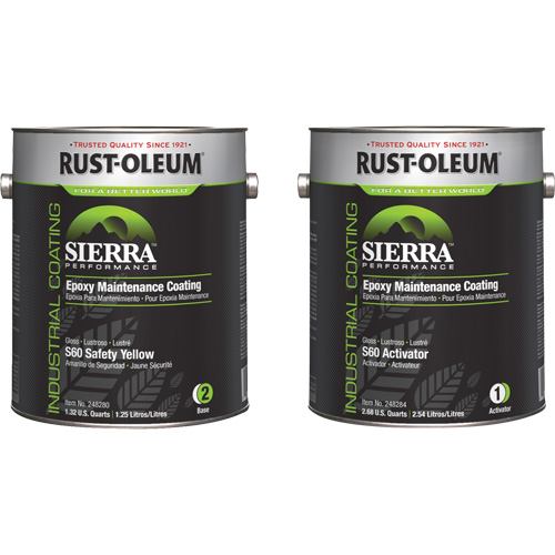 Sierra S60 Water-Based Epoxy Maintenance Coating Kit, Gallon, Yellow Haskins Industrial Inc.