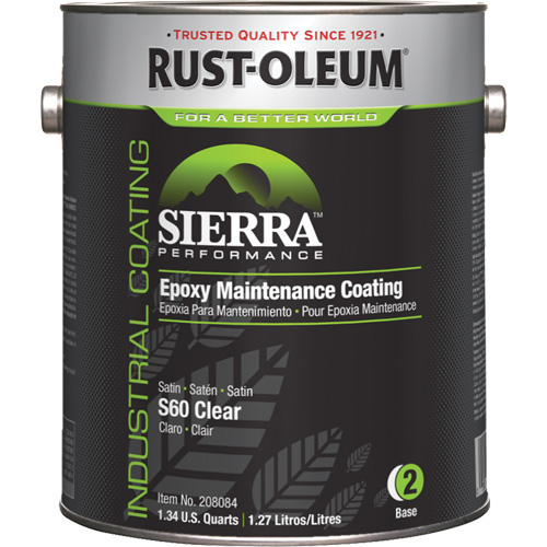 Rev&ecirc;tement dentretien &eacute;poxydique &agrave; base deau Sierra S60 Partie 2 Couche de fond, Gallon, Transparent Haskins Industrial Inc.