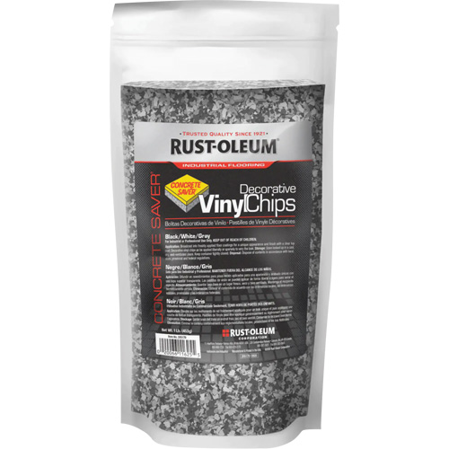 Concrete Saver&reg; Decorative Vinyl Chips, 0.5 kg, Bag, Black/White/Gray Blend Haskins Industrial Inc.