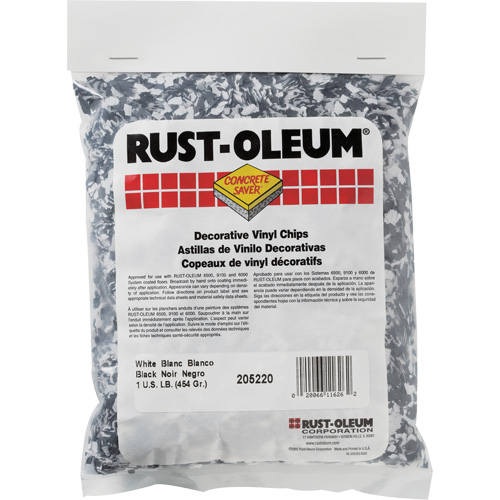 Pastilles de vinyle d&eacute;coratives Concrete Saver, 0,5 kg, Sac, M&eacute;lange noir/blanc Haskins Industrial Inc.