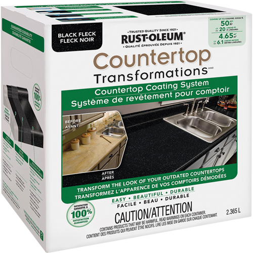 Syst&egrave;me de rev&ecirc;tement mouchet&eacute; pour comptoir Countertop Transformations, 2,37 L, Trousse, Tache noire Haskins Industrial Inc.