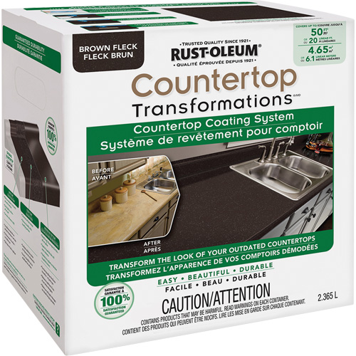 Syst&egrave;me de rev&ecirc;tement mouchet&eacute; pour comptoir Countertop Transformations, 2,37 L, Trousse, Tache brune Haskins Industrial Inc.