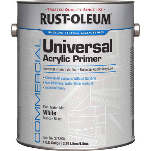 Commercial Universal Acrylic Primer, White, Flat, Gallon Haskins Industrial Inc.