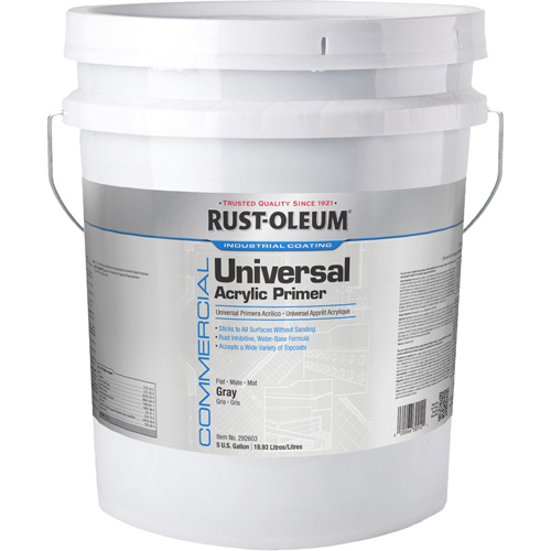 Commercial Universal Acrylic Primer, Grey, Flat, 5 gal., Pail Haskins Industrial Inc.
