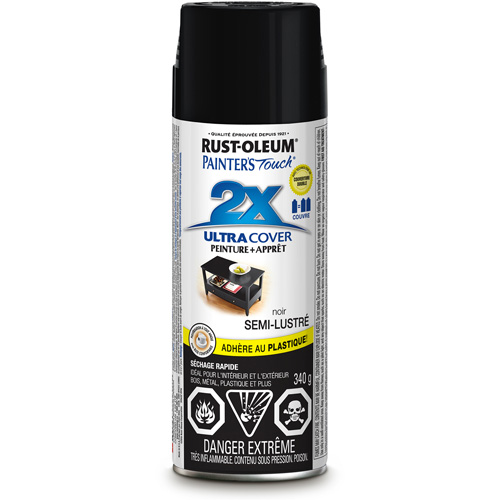 Painter's Touch&reg; Ultra Cover Paint, Black, Semi-Gloss, Aerosol Can Haskins Industrial Inc.