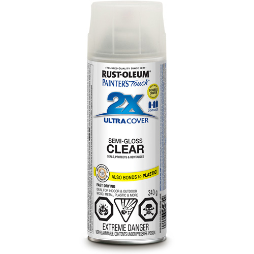 Painter's Touch&reg; Ultra Cover Paint, Clear, Semi-Gloss, Aerosol Can Haskins Industrial Inc.