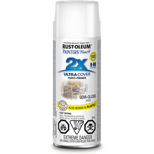 Painter's Touch&reg; Ultra Cover Paint, White, Semi-Gloss, Aerosol Can Haskins Industrial Inc.
