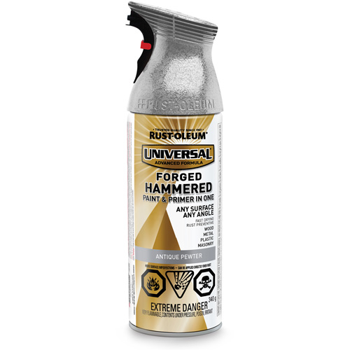 Universal&reg; Paint & Primer In One, Antique Pewter, Hammered, Aerosol Can Haskins Industrial Inc.
