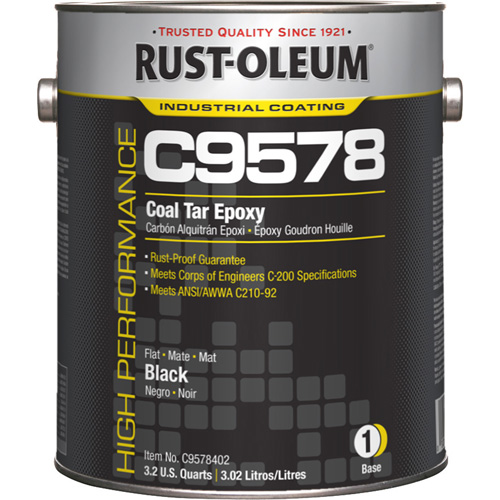 Composant de base pour rev&ecirc;tement &eacute;poxydique &agrave; base de goudron de houille et &agrave; haute teneur en solides du syst&egrave;me C9578, Noir, Gallon Haskins Industrial Inc.