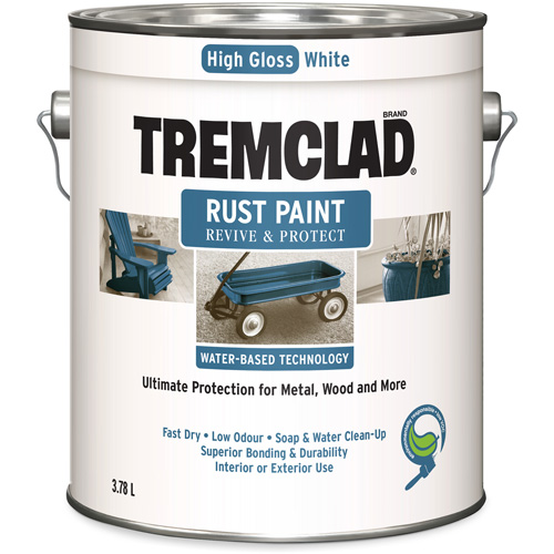 Tremclad&reg; Water-Based Rust Paint, 3.78 L, Gallon, White Haskins Industrial Inc.