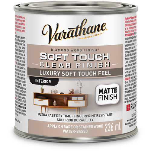 Rev&ecirc;tement &agrave; fini diamant pour bois Varathane, 236 ml, Transparent, Mat Haskins Industrial Inc.
