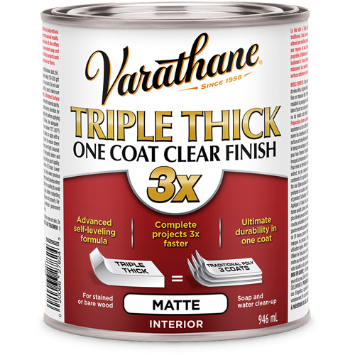 Fini en une couche de triple &eacute;paisseur Varathane, 946 ml, Transparent, Mat Haskins Industrial Inc.