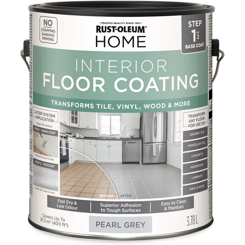 Home Interior Floor Coating System Base Coat, 3.78 L, Water-Based, Very Flat, Grey Haskins Industrial Inc.