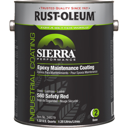Sierra Performance S60 Maintenance Coating Base Component, 1 gal., Water-Based, Gloss, Red Haskins Industrial Inc.