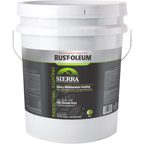 Sierra Performance S40 Floor Coating Base Component, 5 gal., Water-Based, High-Gloss, Grey Haskins Industrial Inc.
