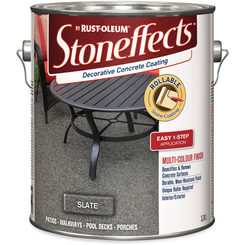 Stoneffects Decorative Concrete Coating, 3.4 L, Solvent-Based, Textured, Grey Haskins Industrial Inc.