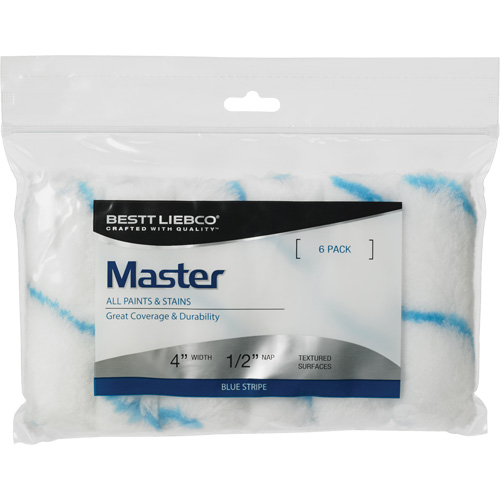 Master Blue Stripe Mini Roller Cover, 13 mm (1/2") Nap, 101.6 mm (4") L Haskins Industrial Inc.