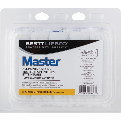 Master Microfiber Roller Cover, 10 mm (3/8") Nap, 101.6 mm (4") L Haskins Industrial Inc.