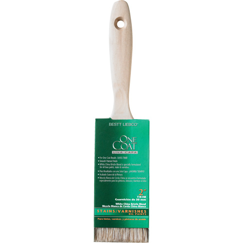 Pinceau pour murs et moulures One Coat, Soie blanche, Manche Bois, Largeur de 2" Haskins Industrial Inc.