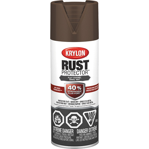Peinture &agrave; &eacute;mail Rust Protector, Brun cuir, Tr&egrave;s mat, 12 oz, Canette a&eacute;rosol Haskins Industrial Inc.