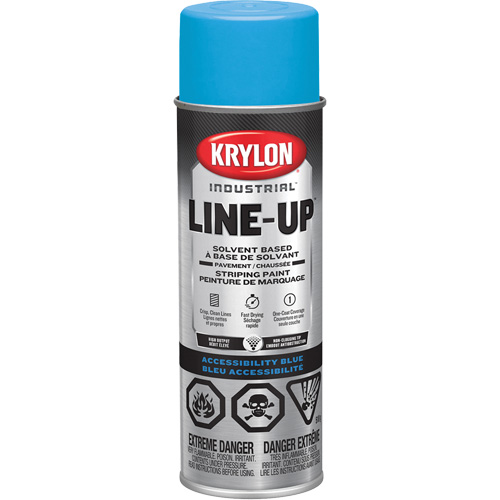 Industrial LINE-UP Solvent-Based Pavement Striping Aerosol Paint, Blue, 18 oz., Aerosol Can Haskins Industrial Inc.