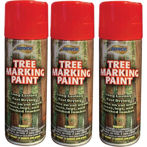 Peinture fluorescente pour marquer les arbres Aervoe 690, Rouge fluorescent, 16 oz Haskins Industrial Inc.