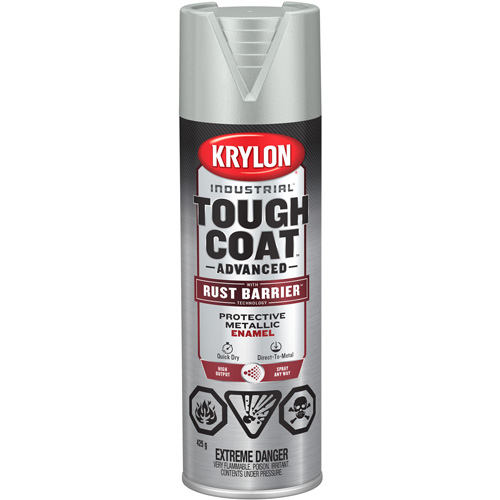 Tough Coat&reg; Advanced Paint with Rust Barrier Technology, Aluminum, Metallic, 425 g, Aerosol Can Haskins Industrial Inc.