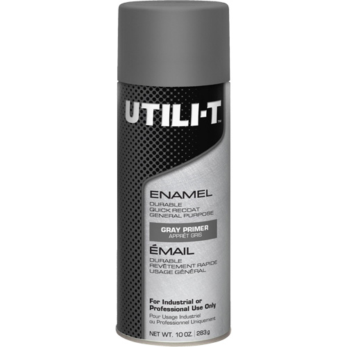UTILI-T General Purpose Enamel Spray Paint, Grey Primer, 10 oz./283 g, Aerosol Can Haskins Industrial Inc.