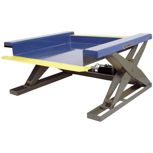 Hydraulic Floor-Height Scissor Lift Tables, Steel, 2000 lbs. Capacity Haskins Industrial Inc.