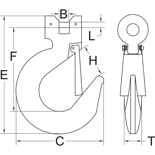 Clevis Slip Hook with Latch - Grade 70 Haskins Industrial Inc.