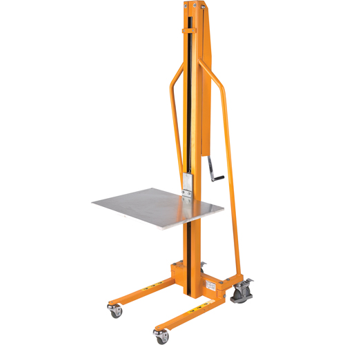 Platform Lift Stacker, Hand Winch Operated, 220 lbs. Capacity, 58-1/2" Max Lift Haskins Industrial Inc.