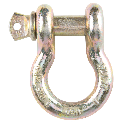 Screw Pin Anchor Shackle, 3/8", Screw Pin, Yellow Chromate Plated Haskins Industrial Inc.