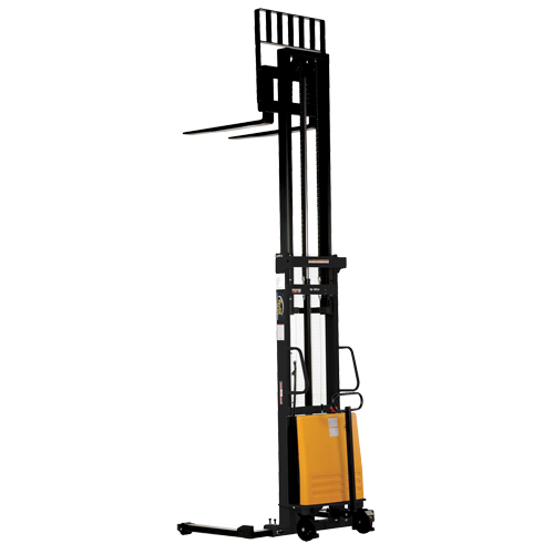 Fork Lift Stacker, Electric Operated, 2000 lbs. Capacity, 137" Max Lift Haskins Industrial Inc.
