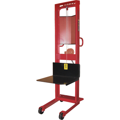 Winch Stacker, Hand Winch Operated, 1000 lbs. Capacity, 70" Max Lift Haskins Industrial Inc.