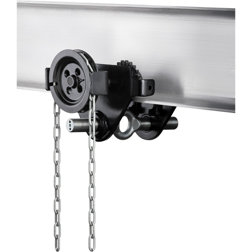 HTG Geared Clevis Trolley, 4409 lbs. (2 tons) Capacity, 2-39/64" - 8-43/64" Haskins Industrial Inc.