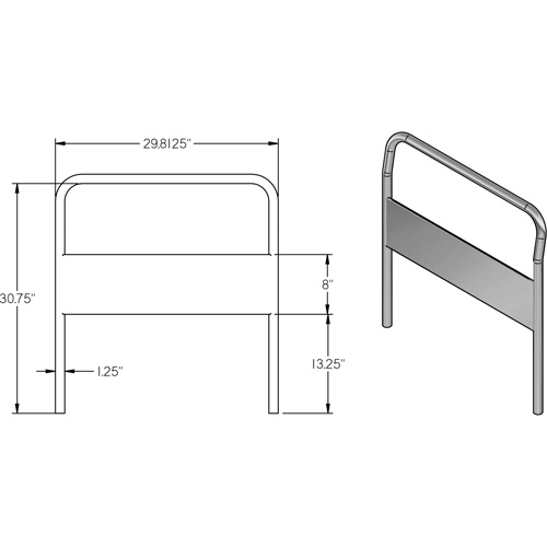 30" Chrome Handle for Platform Truck Haskins Industrial Inc.