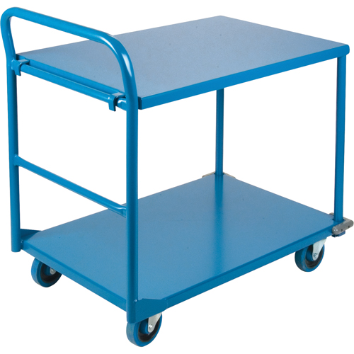 Shelf & Platform Truck, Steel, 24" W x 36" D x 40" H, 1300 lbs. Platform Capacity Haskins Industrial Inc.