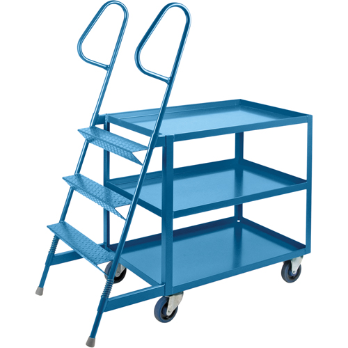 Stock Picking Carts, Steel, 24" W x 52" D, 3 Shelves, 1200 lbs. Capacity Haskins Industrial Inc.