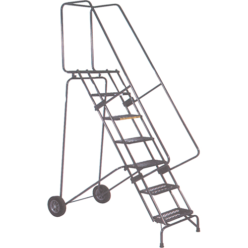 Fold-N-Store Rolling Ladders, 5 Steps, Perforated, 50" High Haskins Industrial Inc.