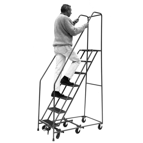 All Directional Ladders, 7 Steps, 16" Step Width, 70" Platform Height, Steel Haskins Industrial Inc.