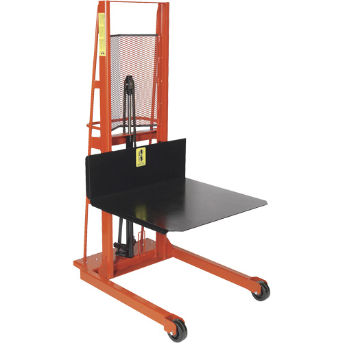 Hydraulic Platform Lift Stacker, Hand Winch Operated, 1000 lbs. Capacity, 68" Max Lift Haskins Industrial Inc.