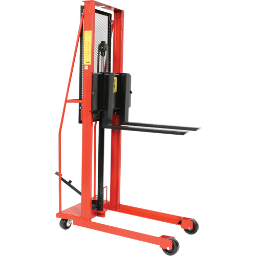 Hydraulic Fork Lift Stacker, Foot Pump Operated, 1000 lbs. Capacity, 56" Max Lift Haskins Industrial Inc.