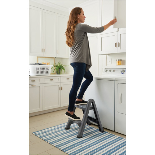 Folding Step Stool, 2 Steps, 19-1/2" x 20-1/2" x 22-3/4" High Haskins Industrial Inc.