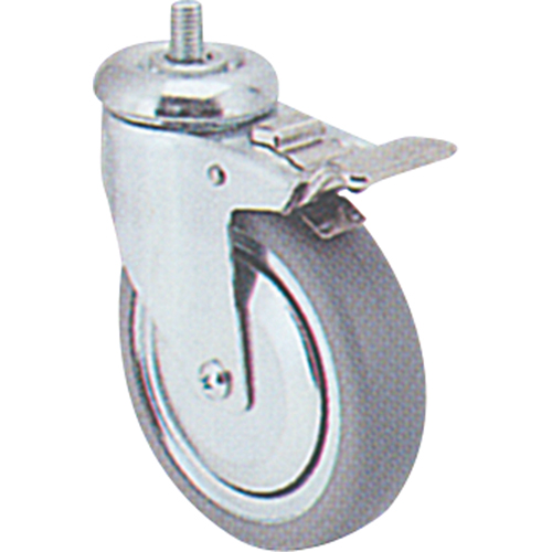 Roulette zingu&eacute;e, Pivotant avec frein, Diam&egrave;tre 4" (102 mm), Capacit&eacute; 200 lb (91 kg) Haskins Industrial Inc.