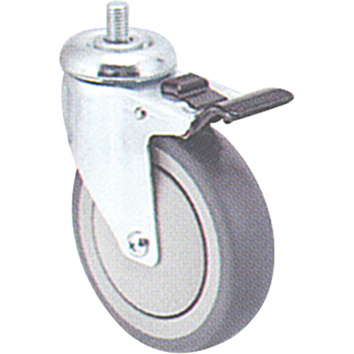 Roulette zingu&eacute;e, Pivotant avec frein, Diam&egrave;tre 5" (127 mm), Capacit&eacute; 240 lb (108 kg) Haskins Industrial Inc.