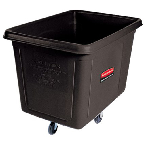 Cube Truck, Black Recycled Plastic, 38" L x 26" W x 28" H, 8 cu. Ft Volume, 300 lbs. Capacity Haskins Industrial Inc.