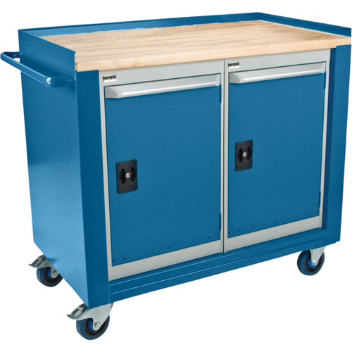 Industrial Duty Mobile Service Workbenches, Wood Surface Haskins Industrial Inc.