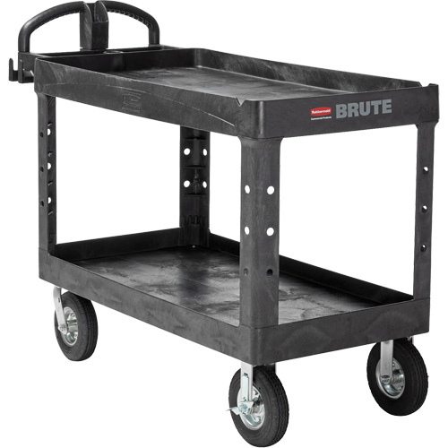 Heavy-Duty Utility Cart, 2 Tiers, 25-1/4" x 33-1/4" x 55", 750 lbs. Capacity Haskins Industrial Inc.