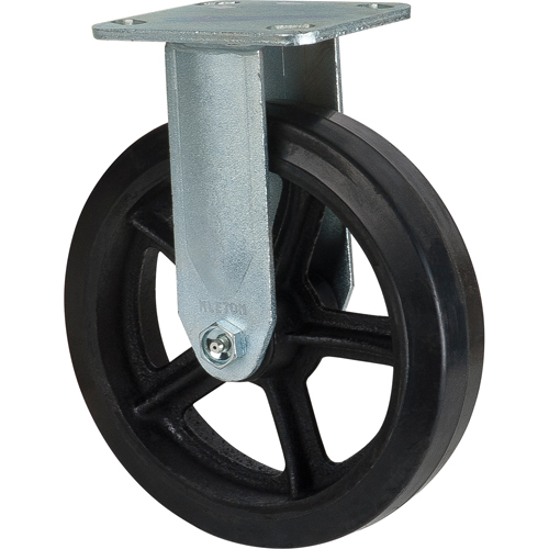 Mold-on Caster, Rigid, 8" (203.2 mm), Rubber, 660 lbs. (299 kg.) Haskins Industrial Inc.