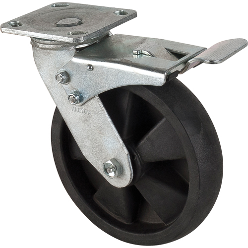 Roulettes haute temp&eacute;rature, Pivotant avec frein, 8" (203,2 mm), Nylon, 1000 lb (453 kg) Haskins Industrial Inc.